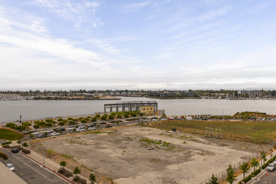 76_roof_view Waterfront view from rooftop terrace overlooking open space and bay.